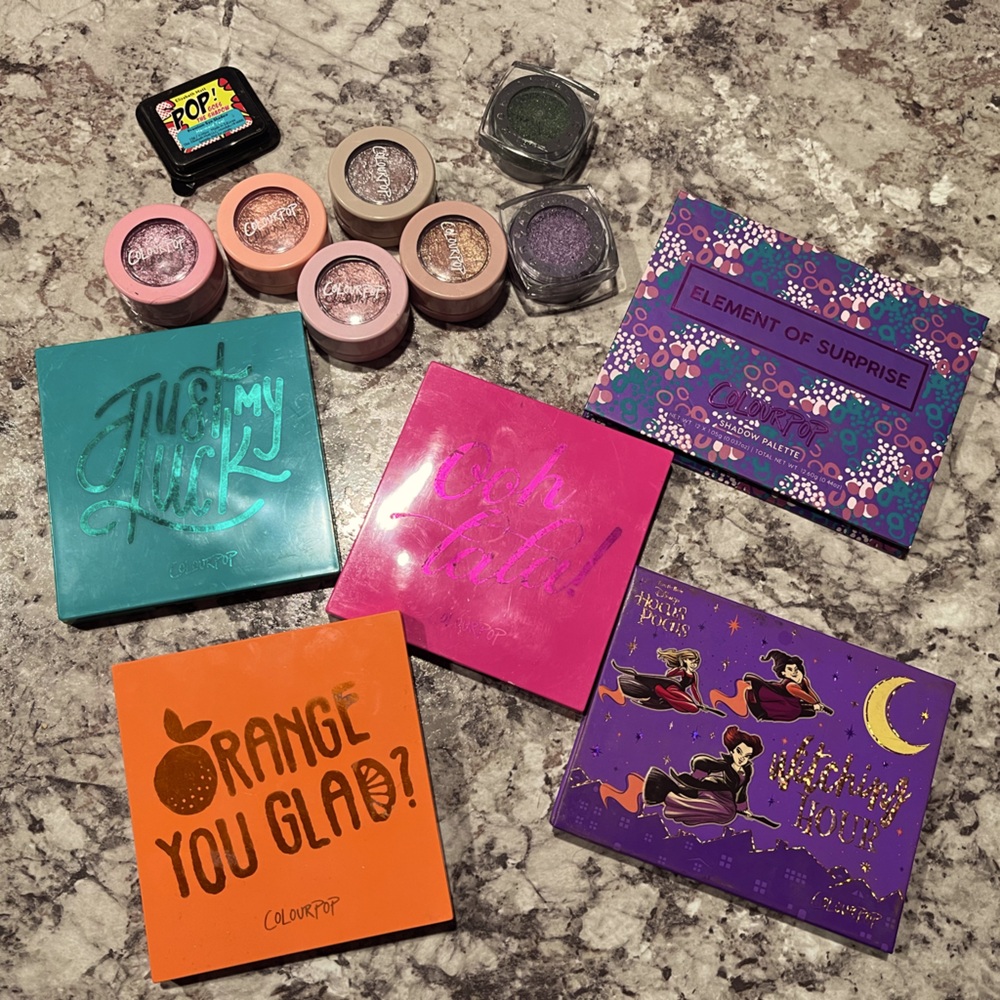 ColourPop Eyeshadow Lot, some very gently used/swabbed, some unused.